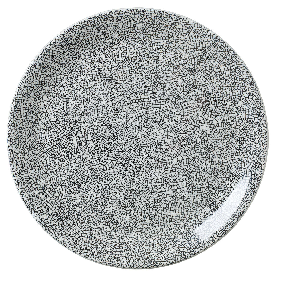 Utopia | Tableware | Ink Crackle Black Coupe Plate 30cm (11 3/4") | Bespoke77