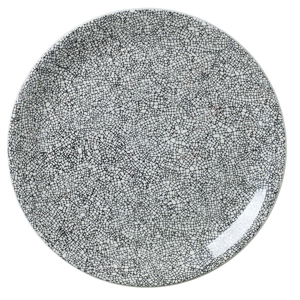 Utopia | Tableware | Ink Crackle Black Coupe Plate 30cm (11 3/4") | Bespoke77