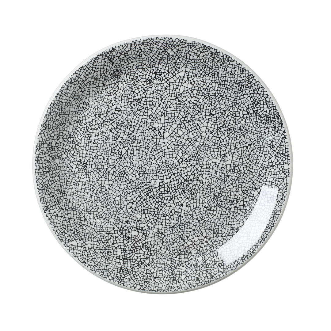 Utopia | Tableware | Ink Crackle Black Coupe Plate 25.25cm (10") | Bespoke77