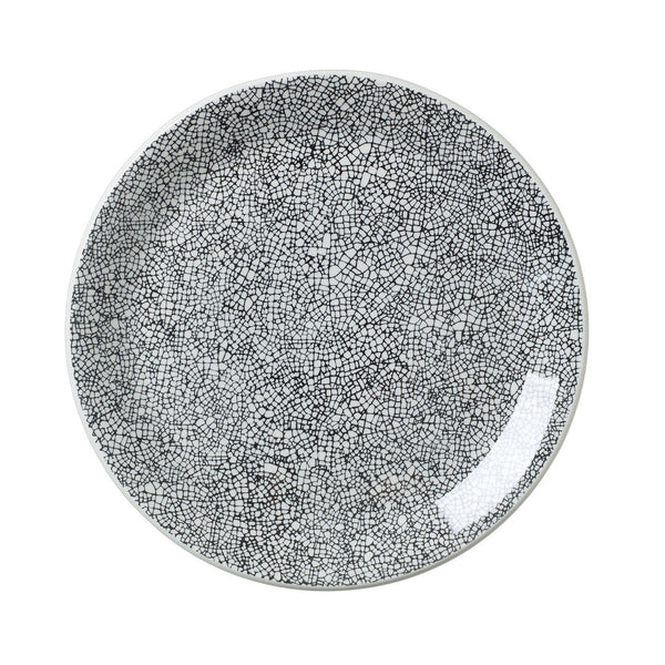 Utopia | Tableware | Ink Crackle Black Coupe Plate 25.25cm (10") | Bespoke77