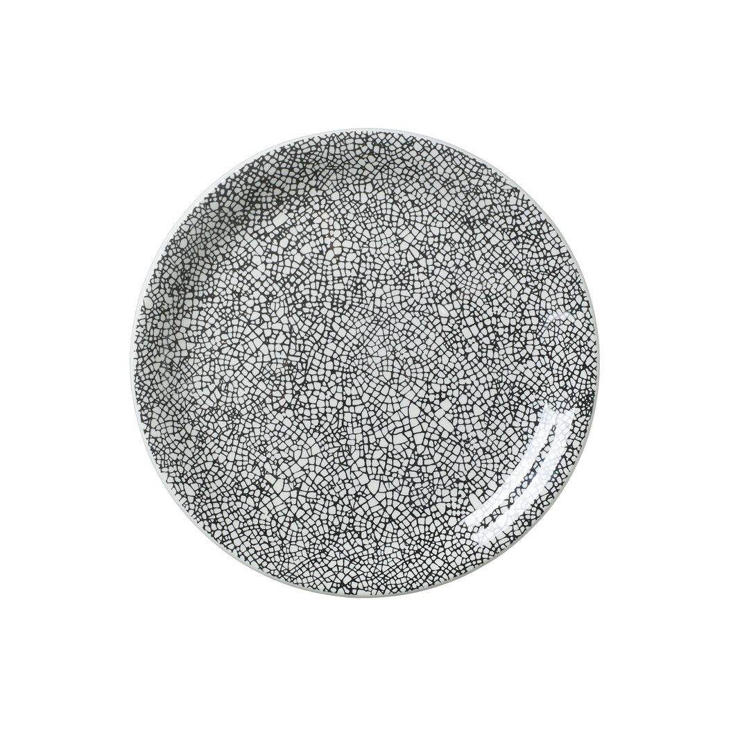 Utopia | Tableware | Ink Crackle Black Coupe Plate 20.25cm (8") | Bespoke77