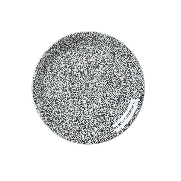 Utopia | Tableware | Ink Crackle Black Coupe Plate 20.25cm (8") | Bespoke77