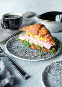 Utopia | Tableware | Ink Crackle Black Coupe Bowl 21.6cm 83.5cl (8 1/2" 29 2/5oz) | Bespoke77