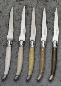 Utopia | Cutlery | Laguiole White Handle Steak Knife Serrated 1.2mm Blade | Bespoke77