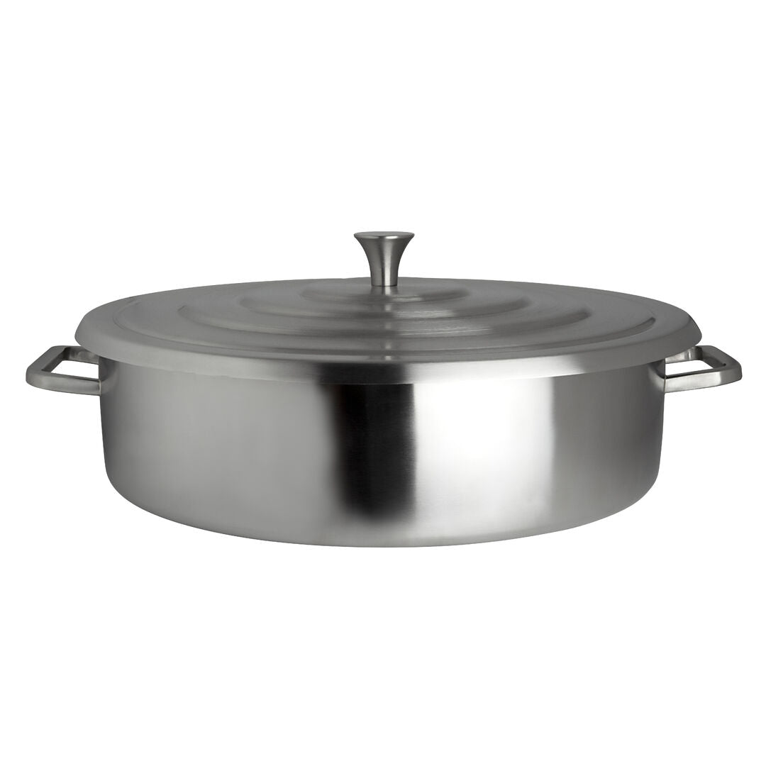 Homestyle Brushed Stainless Round Chafer 45.7 x 40 x 14cm 7ltr (18 x 15 3/4 x 5 1/2" 2gal)
