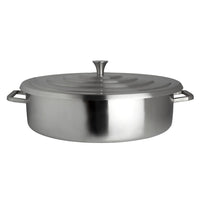 Homestyle Brushed Stainless Round Chafer 45.7 x 40 x 14cm 7ltr (18 x 15 3/4 x 5 1/2" 2gal)