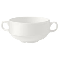 Utopia | Tableware | Monaco White Handled Stacking Soup Cup 28.5cl (10oz) | Bespoke77