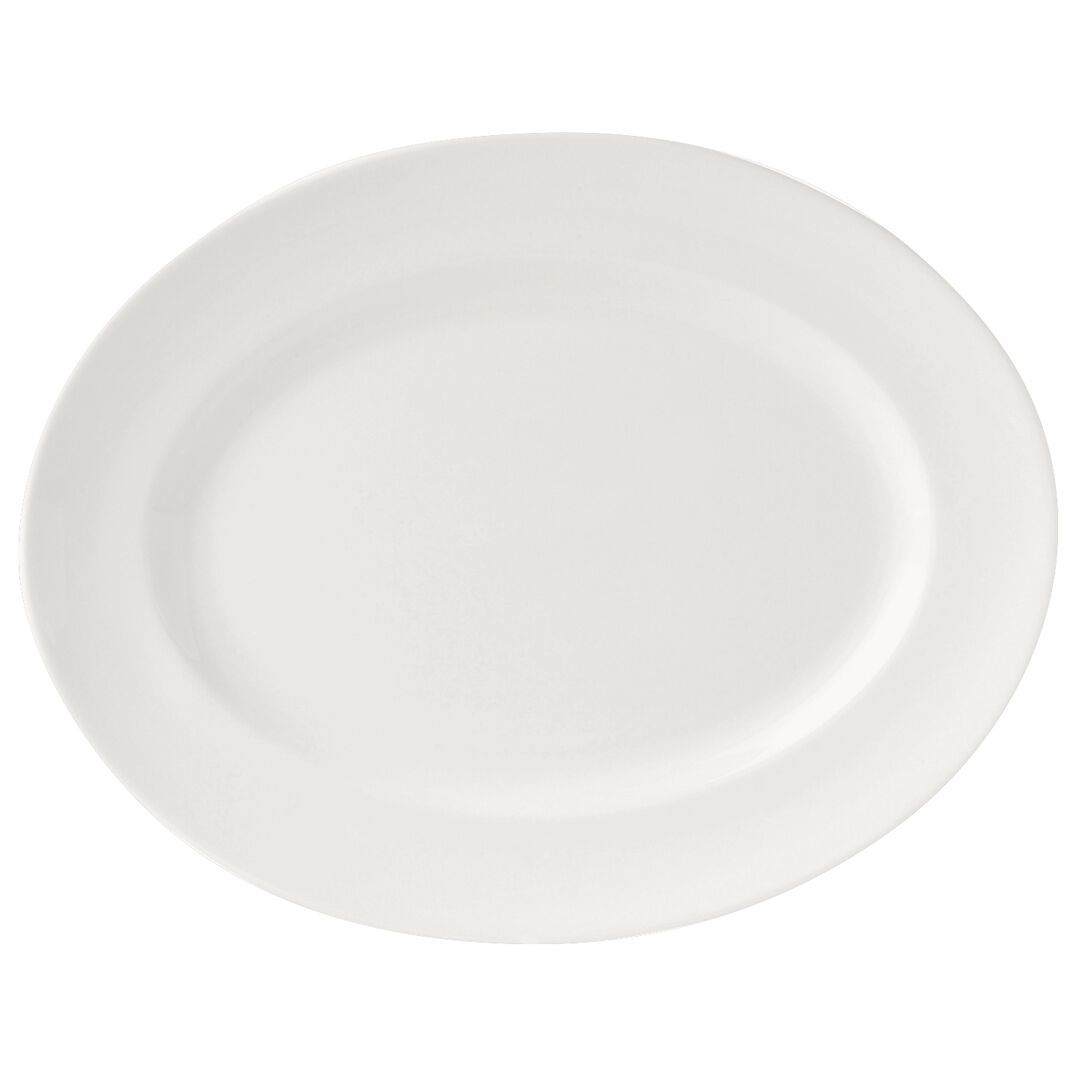 Utopia | Tableware | Monaco White Oval Vogue Plate 28cm (11") | Bespoke77