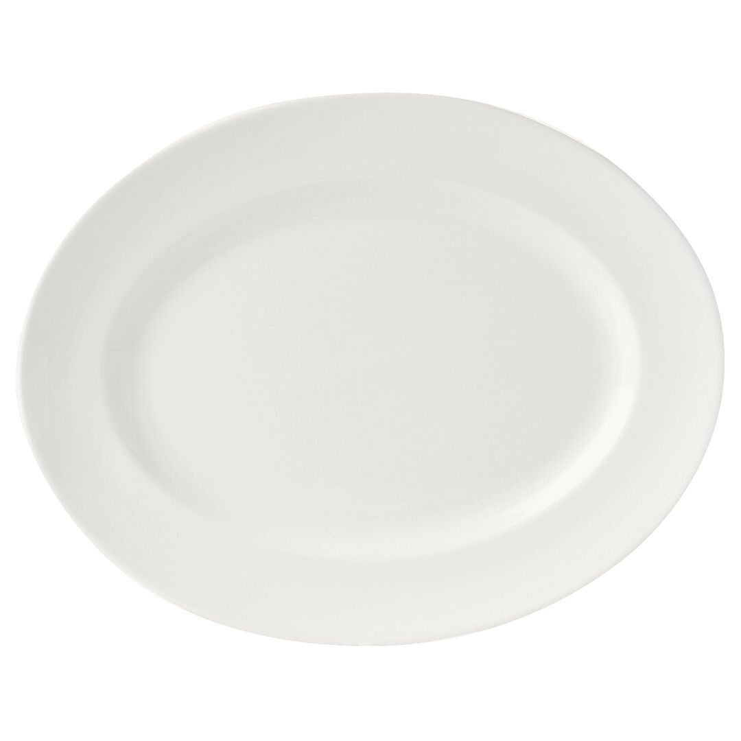 Utopia | Tableware | Monaco White Oval Vogue Plate 20.25cm (8") | Bespoke77