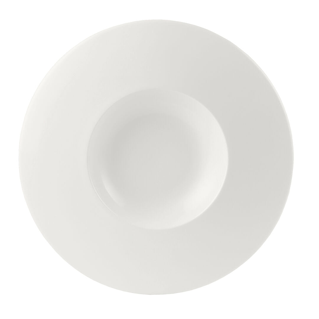 Utopia | Tableware | Monaco White Float Medium Well 30.5cm 32.75cl (12" 11 1/2oz) | Bespoke77