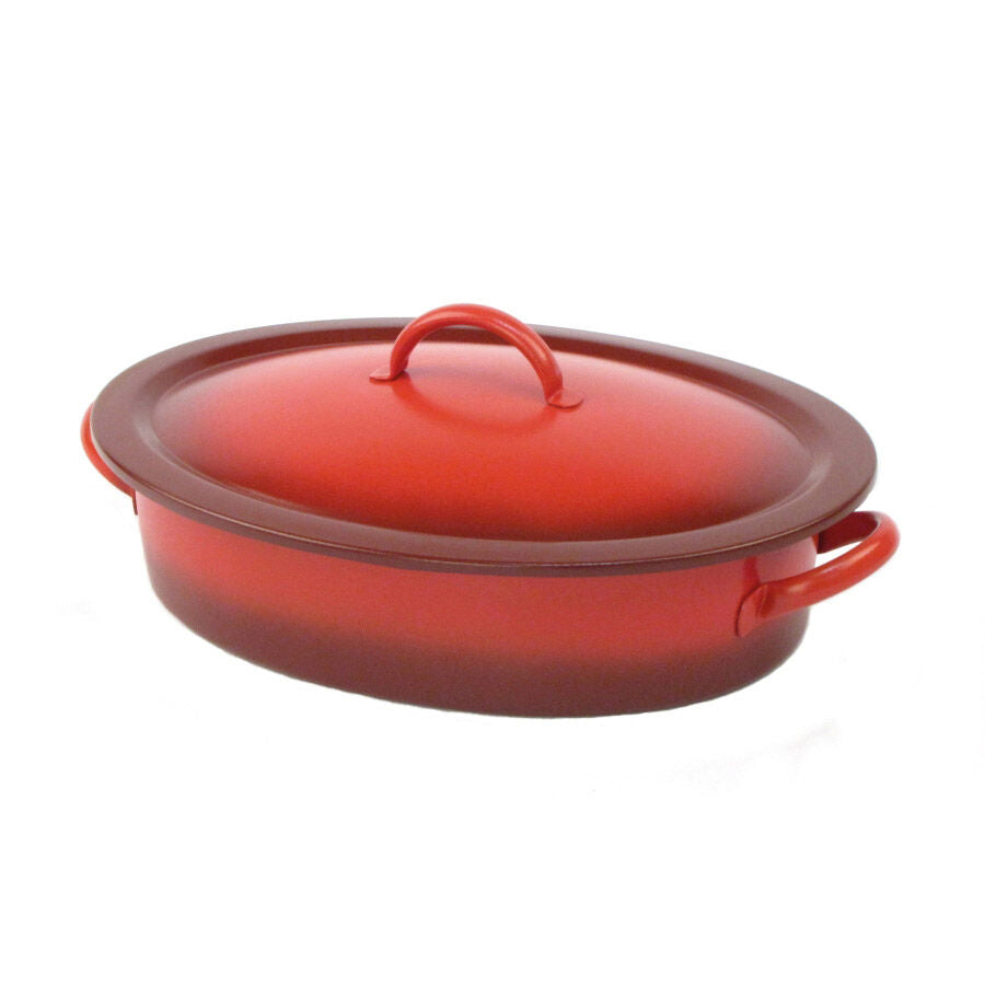 Homestyle Red/Black Induction Oval Chafer 44.5 x 29.5 x 16.5cm 4.7ltr (17 1/2 x 11 5/8 x 6 1/2" 5qt)