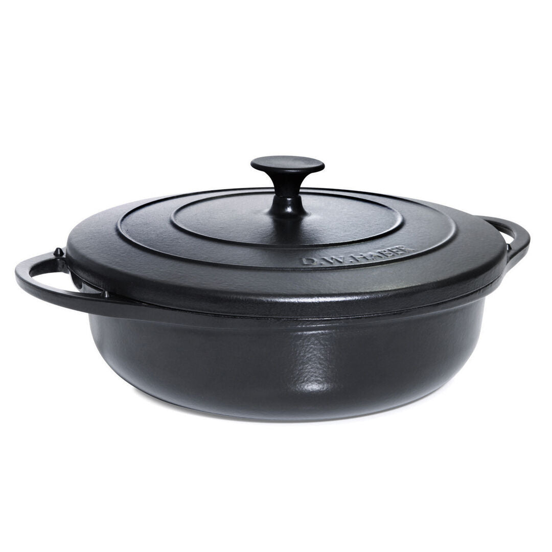 Homestyle Black Cast Iron Dutch Oven 4.7ltr (5qts)