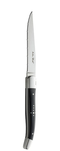 Laguiole Black Handled Steak Knife - Serrated Edge