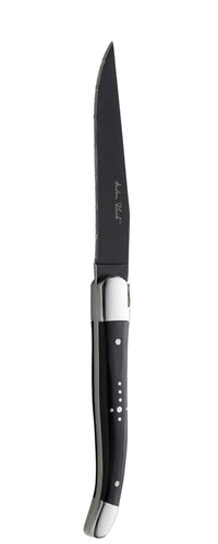 Laguiole Black Handled Steak Knife - Black Blade