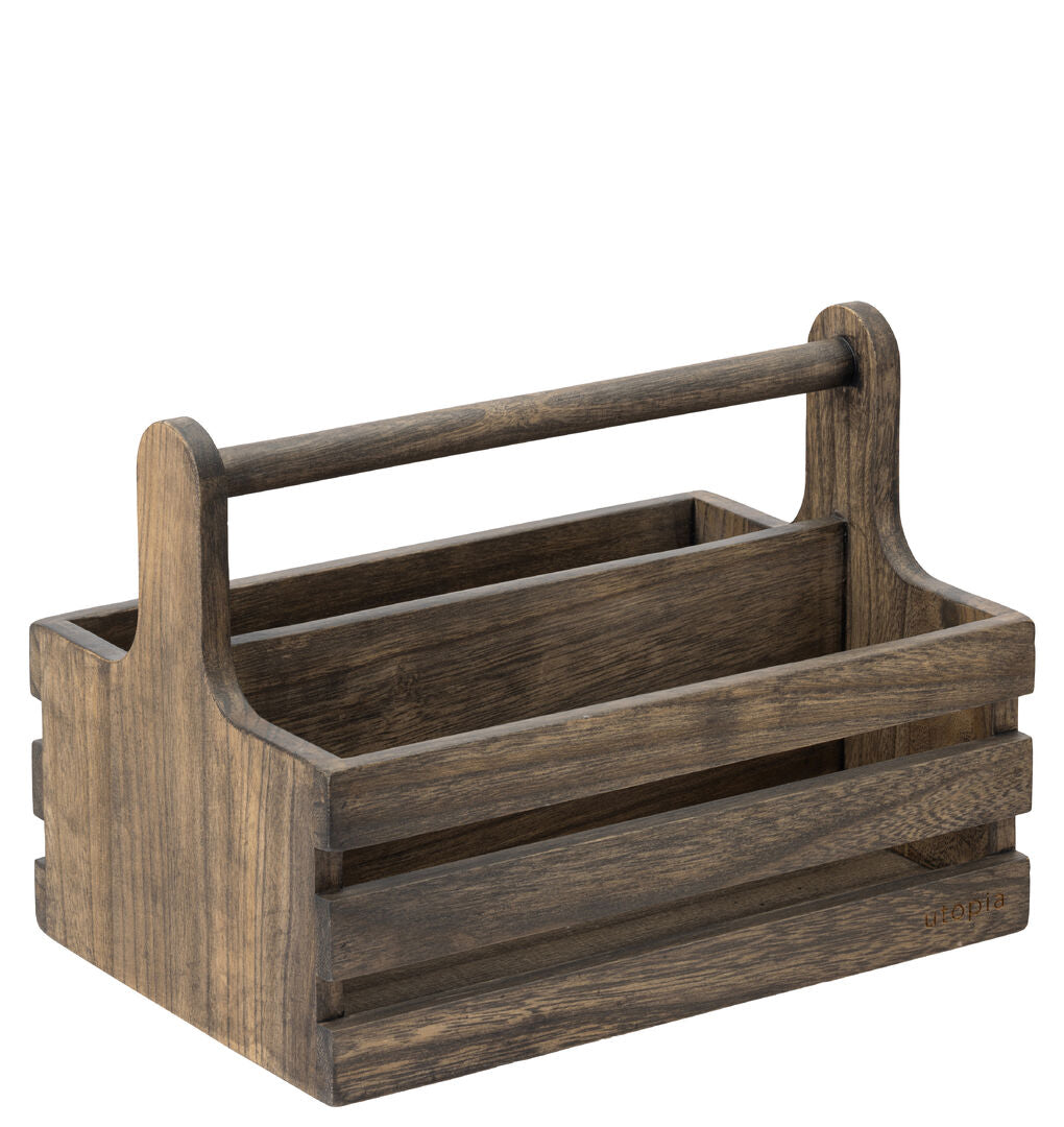 Large Rustic Wooden Table Caddy