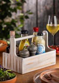 Large White Wooden Table Caddy