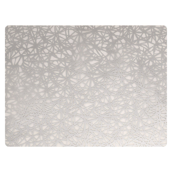 Utopia | Table Presentation | Modern Twist Twine Silver Silicone Placemat 30.5 x 40.6cm (12 x 16") | Bespoke77