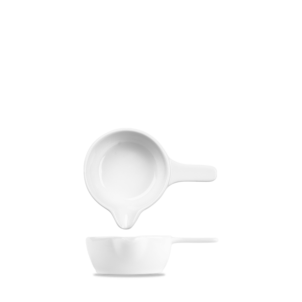 Art De Cuisine Menu White Porcelain Mini Sauce Pan 4oz