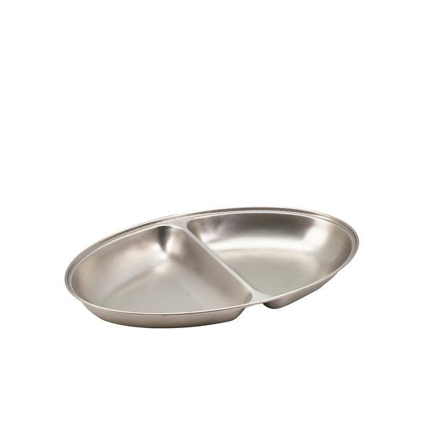 GenWare Stainless Steel Two Division Oval Vegetable Dish 30cm/12" - BESPOKE 77