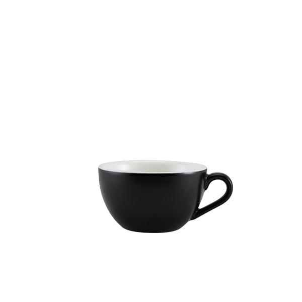 Genware Porcelain Matt Black Bowl Shaped Cup 17.5cl/6oz - BESPOKE 77