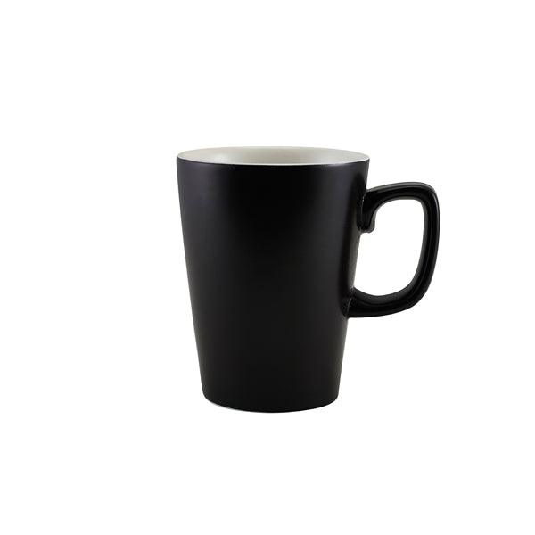 Genware Porcelain Matt Black Latte Mug 34cl/12oz - BESPOKE 77