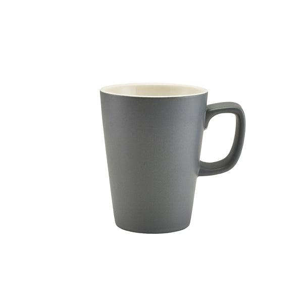 Genware Porcelain Matt Grey Latte Mug 34cl/12oz - BESPOKE 77