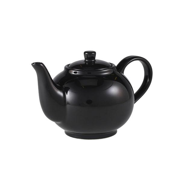 Genware Porcelain Black Teapot 45cl/15.75oz - BESPOKE 77