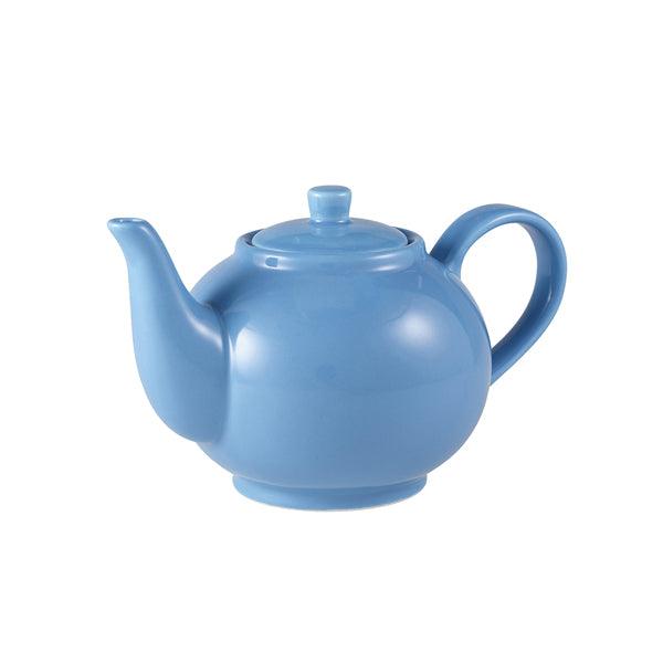 Genware Porcelain Blue Teapot 45cl/15.75oz - BESPOKE 77