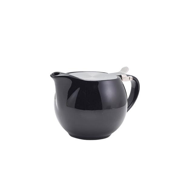 GenWare Porcelain Black Teapot with St/St Lid & Infuser 50cl/17.6oz - BESPOKE 77