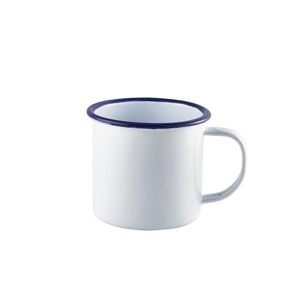 Enamel Mug White with Blue Rim 36cl/12.5oz - BESPOKE 77