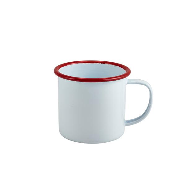 Enamel Mug White with Red Rim 36cl/12.5oz - BESPOKE 77