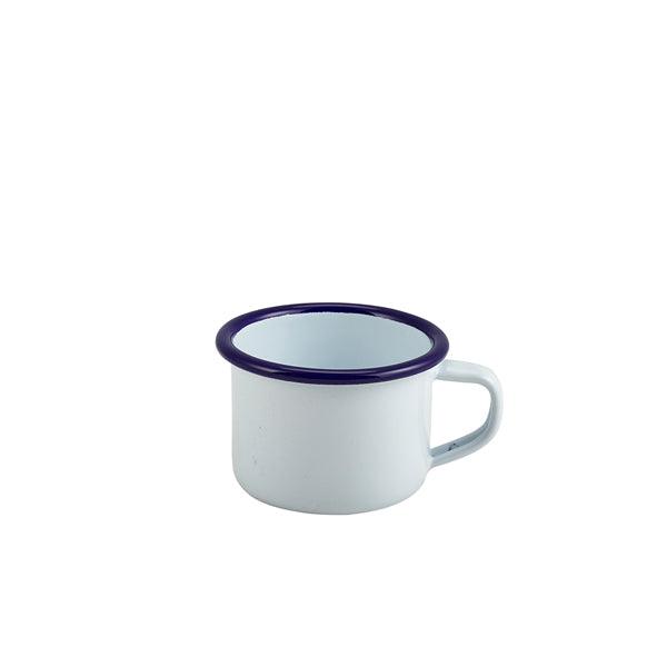 Enamel Mug White With Blue Rim 12cl/4.2oz - BESPOKE 77