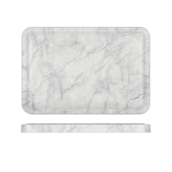 White Marble Agra Melamine Tray 34 x 23cm - BESPOKE 77