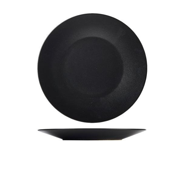 Luna Stoneware Black Wide Rim Plate 27.5cm/11" - BESPOKE 77