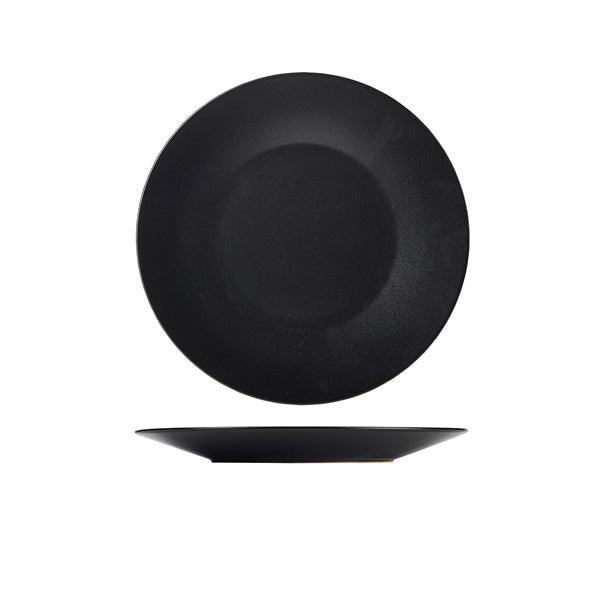 Luna Stoneware Black Wide Rim Plate 25cm/9.75" - BESPOKE 77
