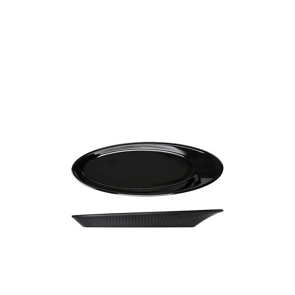 Midnight Black Boston Melamine Oval Plate 25.5 x 9.2cm - BESPOKE 77