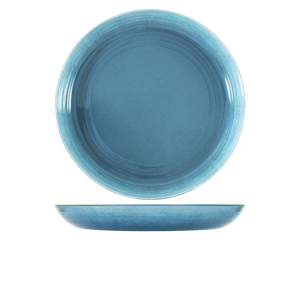 Light Blue Glazed Melamine Casablanca Bowl 38 x 4.5cm - BESPOKE 77