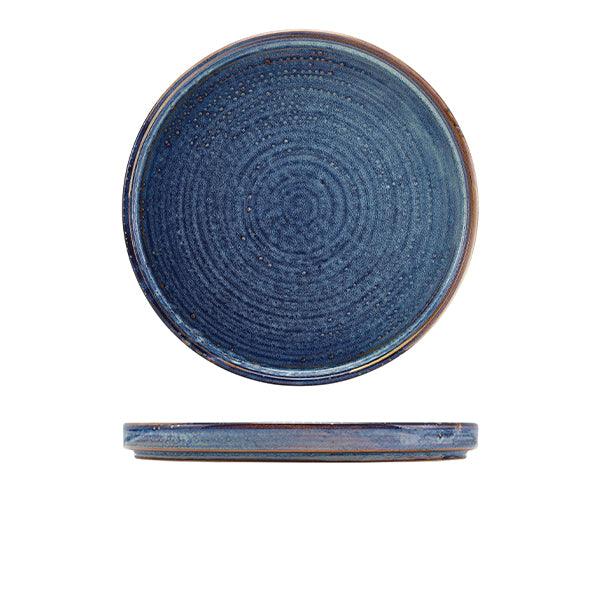 Terra Porcelain Aqua Blue Low Presentation Plate 25cm - BESPOKE 77