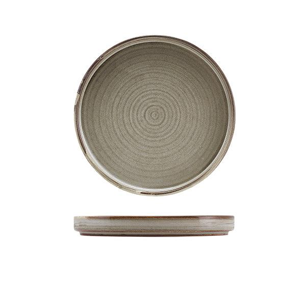 Terra Porcelain Grey Low Presentation Plate 18cm - BESPOKE 77