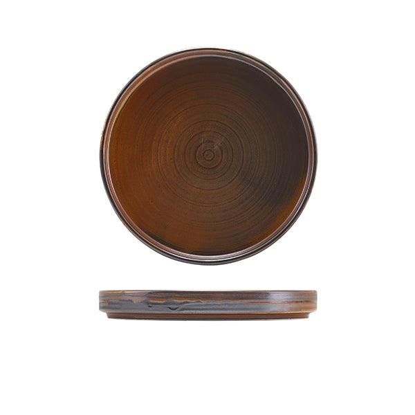 Terra Porcelain Rustic Copper Low Presentation Plate 18cm - BESPOKE 77