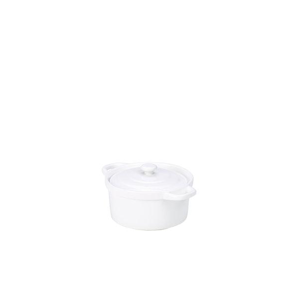 Genware Porcelain Covered Mini Casserole Dish 10.5cm/4" - BESPOKE 77