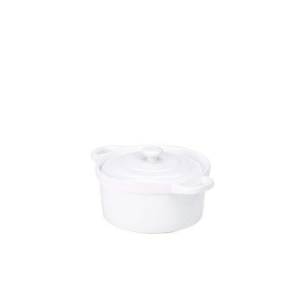 Genware Porcelain Covered Mini Casserole Dish 14cm/5.5" - BESPOKE 77