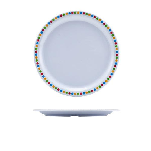 Genware Melamine 9" Plate - Coloured Circles - BESPOKE 77
