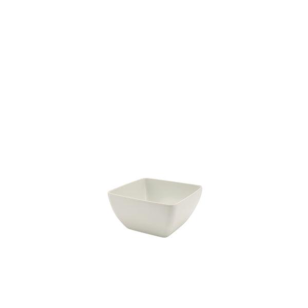 White Melamine Curved Square Bowl 10.5cm - BESPOKE 77