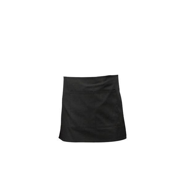 Black Short Apron W/ Split Pocket 70cm x 37cm - BESPOKE 77