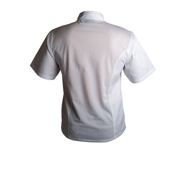 Coolback Press Stud Jacket (Short Sleeve) White L - BESPOKE 77