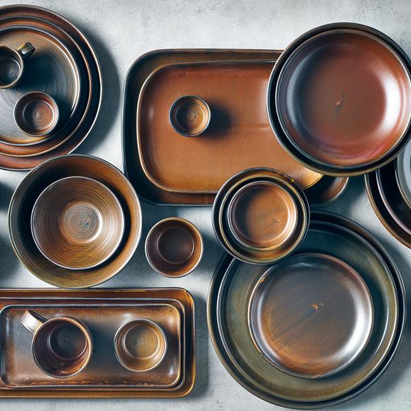 Terra Porcelain Rustic Copper Narrow Rectangular Platter 31 x 14cm - BESPOKE 77