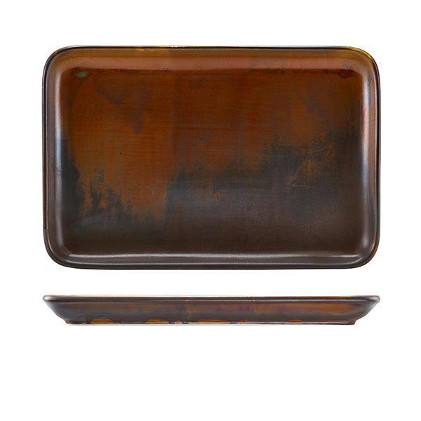 Terra Porcelain Rustic Copper Rectangular Platter 30 x 20cm - BESPOKE 77