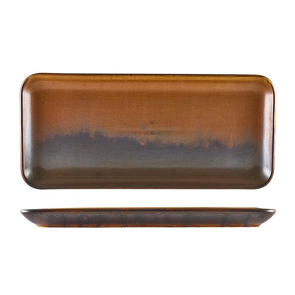 Terra Porcelain Rustic Copper Narrow Rectangular Platter 36 x 16.5cm - BESPOKE 77