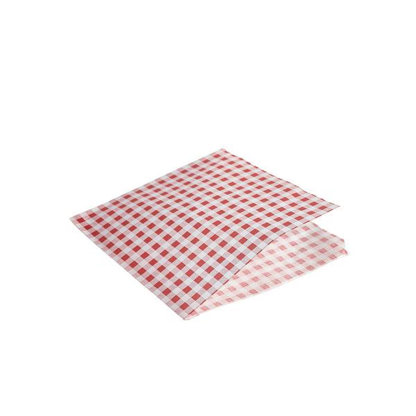 Greaseproof Paper Bags Red Gingham Print 17.5 x 17.5cm - BESPOKE 77